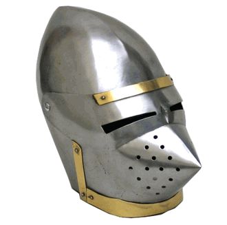Medieval 14th Century PigFace Bascinet 18G Steel War Helmet with Visor
