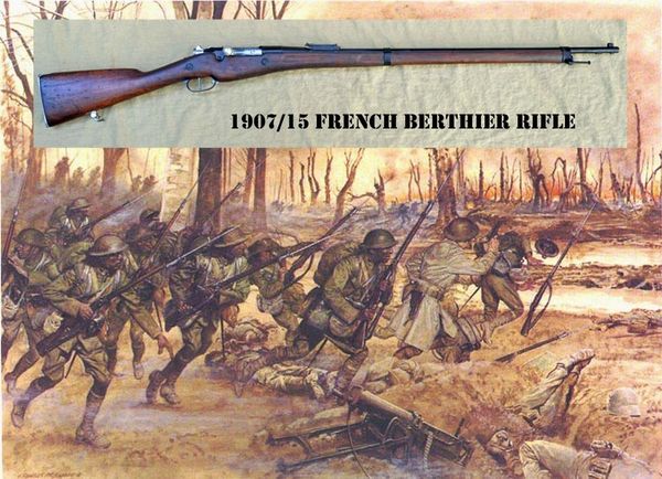 French Berthier 1907/15 Rifle Exhibit Grade Resin Reproduction with Original Wood Stock