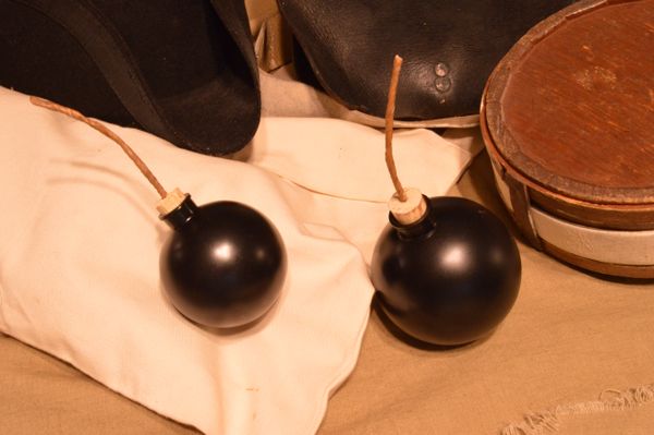 Props Revolutionary Civil War Hand Grenade And Pirate Bomb Set Vintage