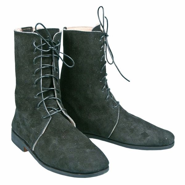 18th & 19th Century Military Trekker Half Boots - Black Leather