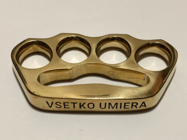 SMALL/MEDIUM Old School Series VSETKO UMIERA Engraved Solid Brass Knuckles - Style 4
