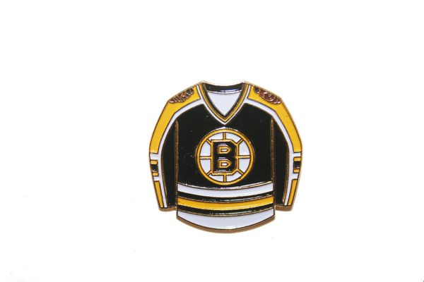BOSTON BRUINS BLACK JERSEY NHL LOGO METAL LAPEL PIN BADGE .. NEW