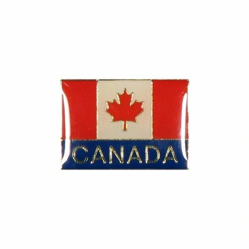 CANADA SQUARE COUNTRY FLAG WITH WORD LAPEL PIN BADGE .. NEW AND IN A PACKAGE