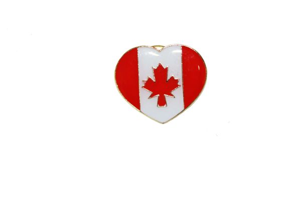 CANADA HEART SHAPE COUNTRY FLAG LAPEL PIN BADGE .. NEW AND IN A PACKAGE