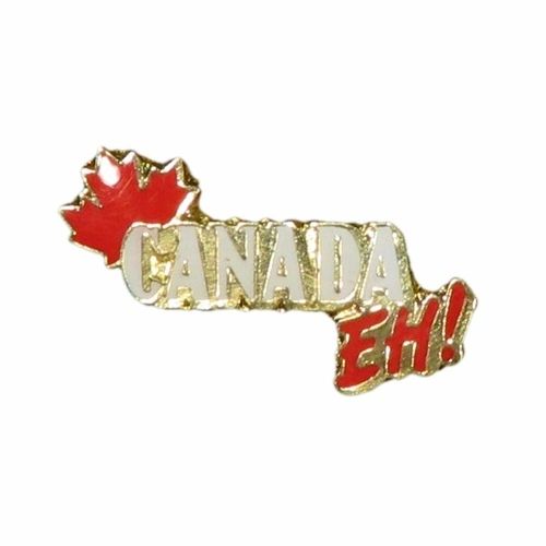 CANADA EH! & MAPLE LEAF LAPEL PIN BADGE .. NEW AND IN A PACKAGE