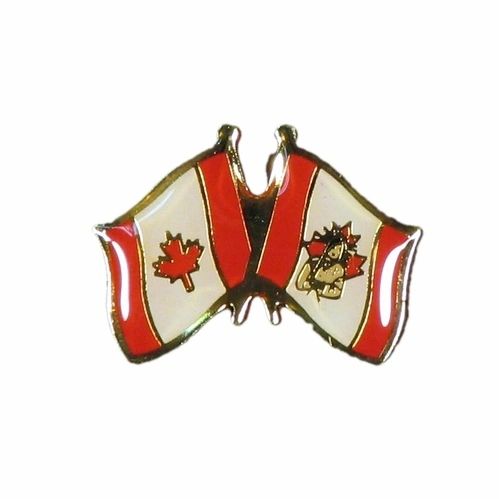 CANADA & NATIVE FRIENDSHIP COUNTRY FLAGS LAPEL PIN BADGE .. NEW AND IN A PACKAGE