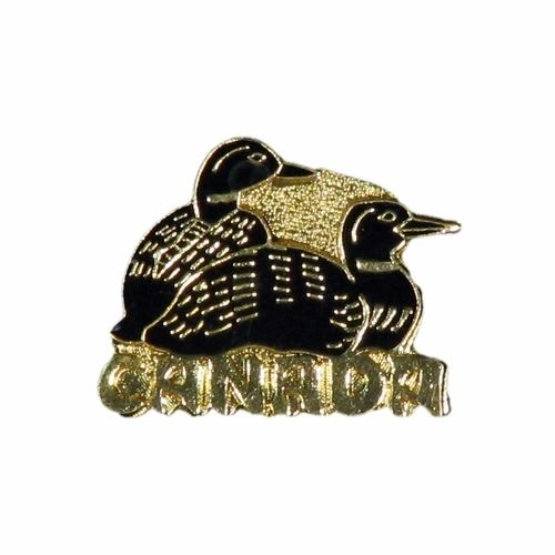 2 LOONS WITH WORD LAPEL PIN BADGE .. NEW AND IN A PACKAGE