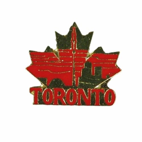 TORONTO RED WITH GOLD MAPLE LEAF SMALL METAL LAPEL PIN BADGE shopping