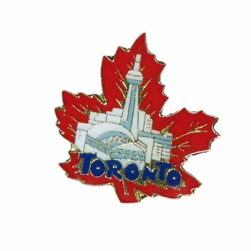 TORONTO SKYLINE IN LEAF METAL LAPEL PIN BADGE .. NEW AND IN A PACKAGE