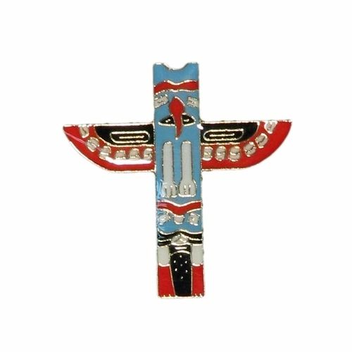 TOTEM POLE METAL LAPEL PIN BADGE .. NEW AND IN A PACKAGE