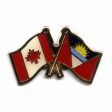 CANADA & ANTIGUA - BARBUDA FRIENDSHIP COUNTRY FLAG LAPEL PIN BADGE .. NEW AND IN A PACKAGE