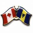 CANADA & BARBADOS FRIENDSHIP COUNTRY FLAG LAPEL PIN BADGE .. NEW AND IN A PACKAGE