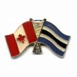 CANADA & BOTSWANA FRIENDSHIP COUNTRY FLAG LAPEL PIN BADGE .. NEW AND IN A PACKAGE