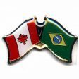CANADA & BRASIL FRIENDSHIP COUNTRY FLAG LAPEL PIN BADGE .. NEW AND IN A PACKAGE