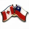 CANADA & CHILE FRIENDSHIP COUNTRY FLAG LAPEL PIN BADGE .. NEW AND IN A PACKAGE
