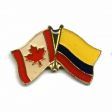 CANADA & COLOMBIA FRIENDSHIP COUNTRY FLAG LAPEL PIN BADGE .. NEW AND IN A PACKAGE