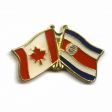 CANADA & COSTA RICA FRIENDSHIP COUNTRY FLAG LAPEL PIN BADGE .. NEW AND IN A PACKAGE