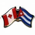 CANADA & CUBA FRIENDSHIP COUNTRY FLAG LAPEL PIN BADGE .. NEW AND IN A PACKAGE