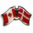 CANADA & DENMARK FRIENDSHIP COUNTRY FLAG LAPEL PIN BADGE .. NEW AND IN A PACKAGE