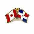 CANADA & DOMINICAN REPUBLIC FRIENDSHIP COUNTRY FLAG LAPEL PIN BADGE .. NEW AND IN A PACKAGE