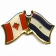 CANADA & EL SALVADOR FRIENDSHIP COUNTRY FLAG LAPEL PIN BADGE .. NEW AND IN A PACKAGE