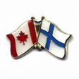 CANADA & FINLAND FRIENDSHIP COUNTRY FLAG LAPEL PIN BADGE .. NEW AND IN A PACKAGE