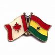 CANADA & GHANA FRIENDSHIP COUNTRY FLAG LAPEL PIN BADGE .. NEW AND IN A PACKAGE