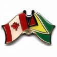CANADA & GUYANA FRIENDSHIP COUNTRY FLAG LAPEL PIN BADGE .. NEW AND IN A PACKAGE