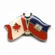 CANADA & HAITI FRIENDSHIP COUNTRY FLAG LAPEL PIN BADGE .. NEW AND IN A PACKAGE