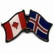CANADA & ICELAND FRIENDSHIP COUNTRY FLAG LAPEL PIN BADGE .. NEW AND IN A PACKAGE
