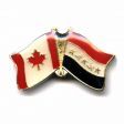 CANADA & IRAQ FRIENDSHIP COUNTRY FLAG LAPEL PIN BADGE .. NEW AND IN A PACKAGE