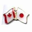 CANADA & JAPAN FRIENDSHIP COUNTRY FLAG LAPEL PIN BADGE .. NEW AND IN A PACKAGE