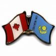 CANADA & KAZAKHSTAN FRIENDSHIP COUNTRY FLAG LAPEL PIN BADGE .. NEW AND IN A PACKAGE
