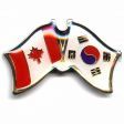 CANADA & KOREA SOUTH FRIENDSHIP COUNTRY FLAG LAPEL PIN BADGE .. NEW AND IN A PACKAGE
