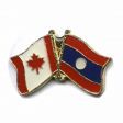 CANADA & LAOS FRIENDSHIP COUNTRY FLAG LAPEL PIN BADGE .. NEW AND IN A PACKAGE