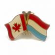CANADA & LUXEMBOURG FRIENDSHIP COUNTRY FLAG LAPEL PIN BADGE .. NEW AND IN A PACKAGE