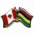 CANADA & MAURITIUS FRIENDSHIP COUNTRY FLAG LAPEL PIN BADGE .. NEW AND IN A PACKAGE