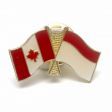 CANADA & MONACO FRIENDSHIP COUNTRY FLAG LAPEL PIN BADGE .. NEW AND IN A PACKAGE