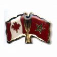 CANADA & MOROCCO FRIENDSHIP COUNTRY FLAG LAPEL PIN BADGE .. NEW AND IN A PACKAGE