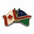 CANADA & NAMIBIA FRIENDSHIP COUNTRY FLAG LAPEL PIN BADGE .. NEW AND IN A PACKAGE