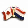 CANADA & NETHERLANDS FRIENDSHIP COUNTRY FLAG LAPEL PIN BADGE .. NEW AND IN A PACKAGE