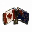 CANADA & NEW ZEALAND FRIENDSHIP COUNTRY FLAG LAPEL PIN BADGE .. NEW AND IN A PACKAGE