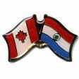 CANADA & PARAGUAY FRIENDSHIP COUNTRY FLAG LAPEL PIN BADGE .. NEW AND IN A PACKAGE