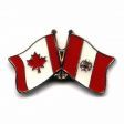 CANADA & PERU FRIENDSHIP COUNTRY FLAG LAPEL PIN BADGE .. NEW AND IN A PACKAGE