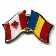 CANADA & ROMANIA FRIENDSHIP COUNTRY FLAG LAPEL PIN BADGE .. NEW AND IN A PACKAGE