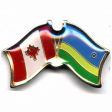 CANADA & RWANDA FRIENDSHIP COUNTRY FLAG LAPEL PIN BADGE .. NEW AND IN A PACKAGE