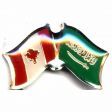 CANADA & SAUDI ARABIA FRIENDSHIP COUNTRY FLAG LAPEL PIN BADGE .. NEW AND IN A PACKAGE
