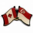 CANADA & SINGAPORE FRIENDSHIP COUNTRY FLAG LAPEL PIN BADGE .. NEW AND IN A PACKAGE