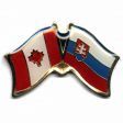CANADA & SLOVAKIA FRIENDSHIP COUNTRY FLAG LAPEL PIN BADGE .. NEW AND IN A PACKAGE