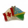 CANADA & SOLOMON ISLANDS FRIENDSHIP COUNTRY FLAG LAPEL PIN BADGE .. NEW AND IN A PACKAGE